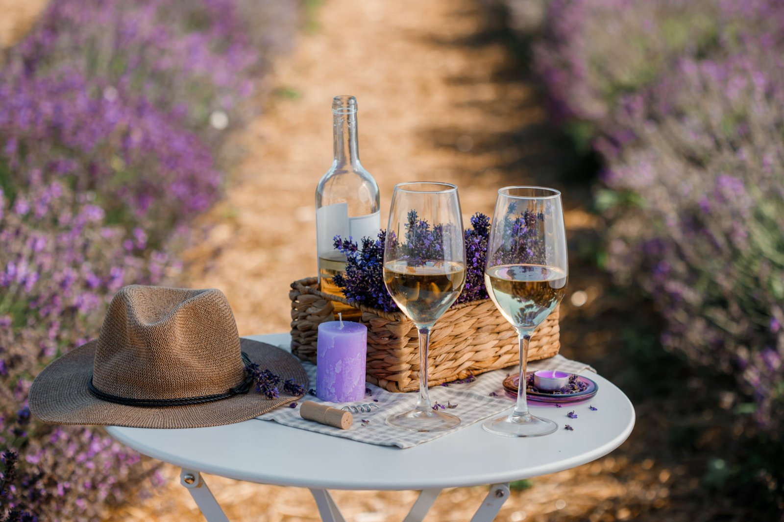 Picnic entre lavandas con degustación de vinos y licores de lavanda artesanal, saliendo desde Ensenada